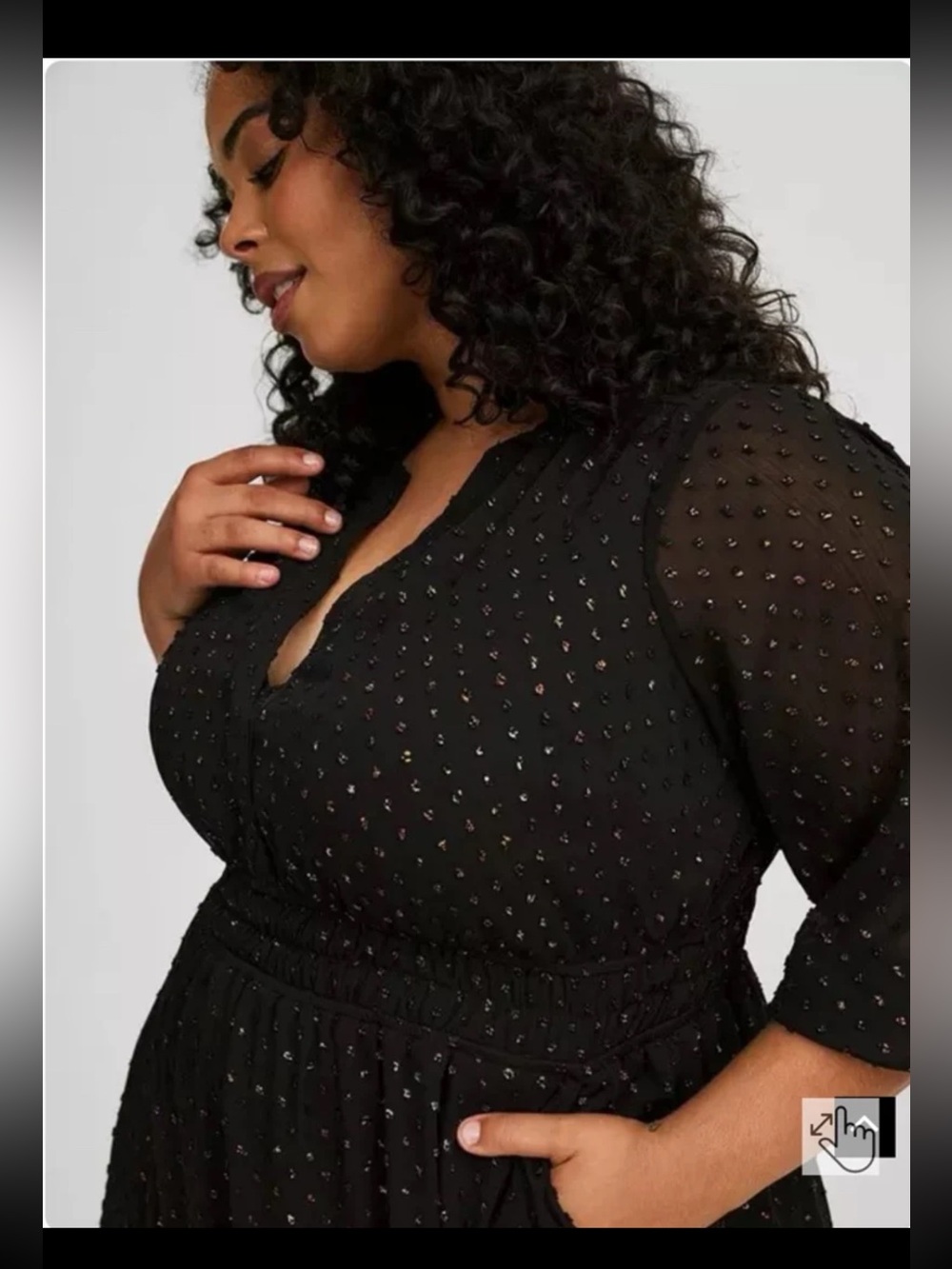 NWT TORRID Y-Neck Polka Dot Maxi Dress size 1 or 1XL - Picture 3 of 12